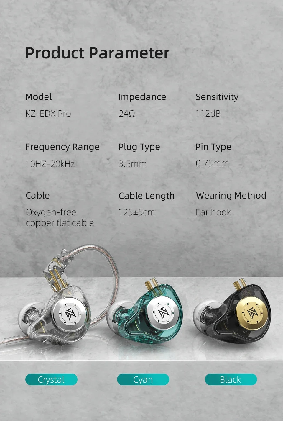 EDX PRO In ear monitors Wired Earphones No-Mic IEM HIFI Stereo Bass Music Earbuds IEM