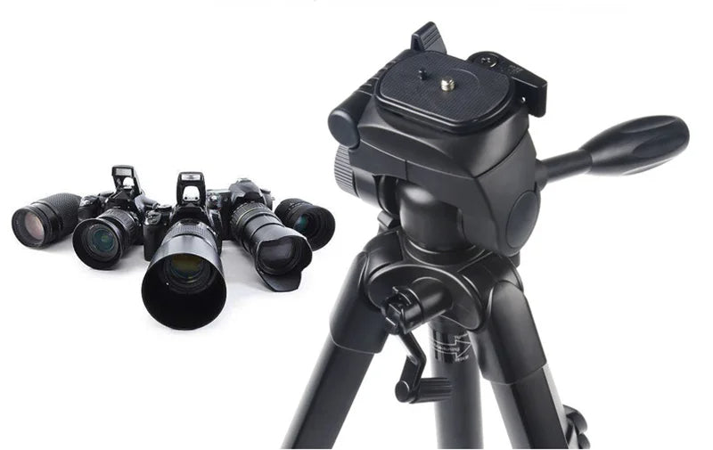 Hridz 175cm Portable Aluminium Alloy Camera Tripod with 3-Way Swivel Pan Head & Carry Bag – Lightweight Travel Tripod for DSLR, Mirrorless & Video Camcorders