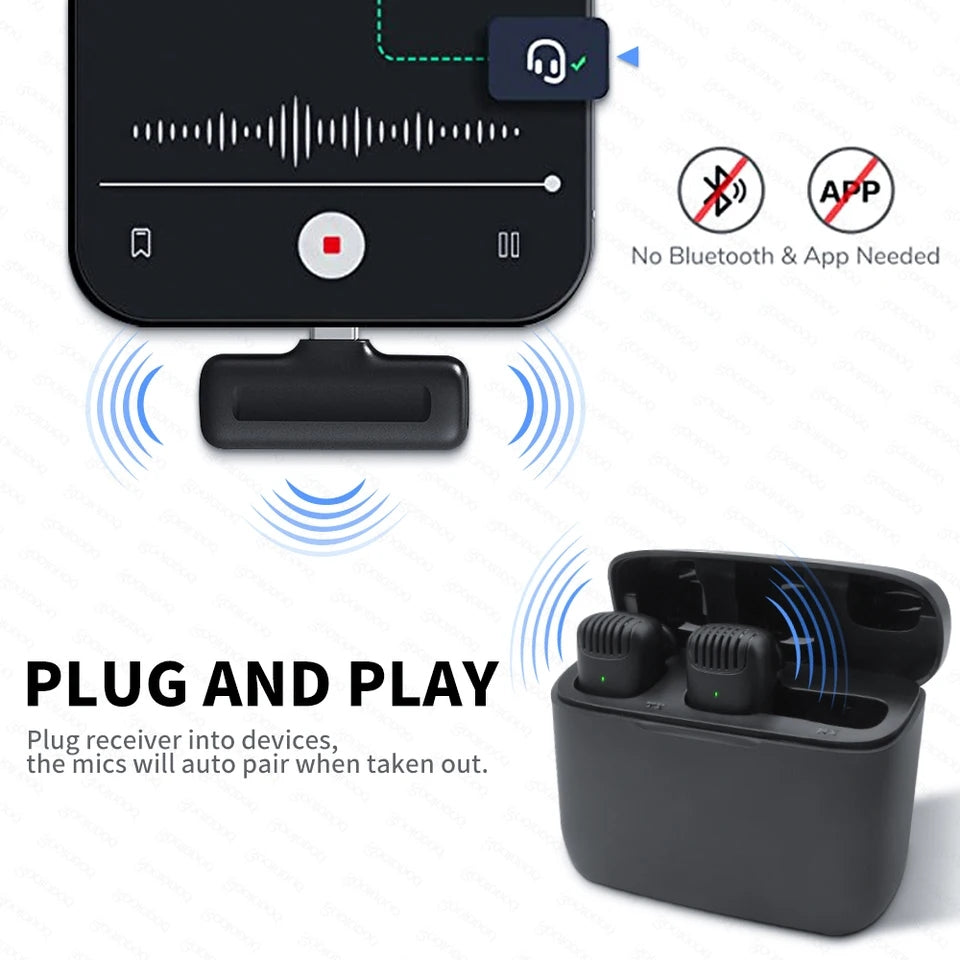 Hridz Professional Audio Wireless Lavalier Microphone Set with In-built noise reduction