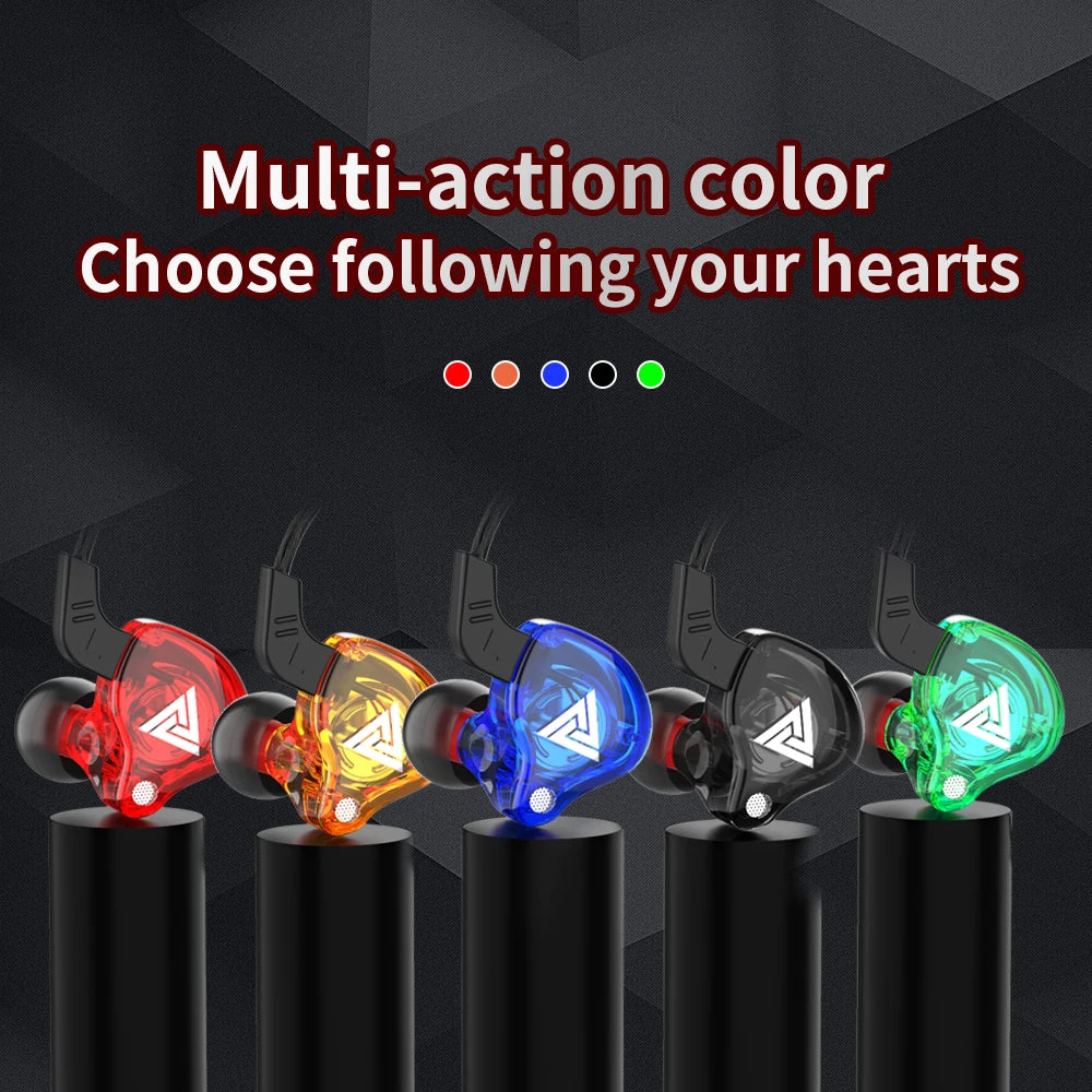 QKZ AK6 In Ear Monitor Earphone 6-Dynamic Driver Unit Headphone With Mic HIFI Headset