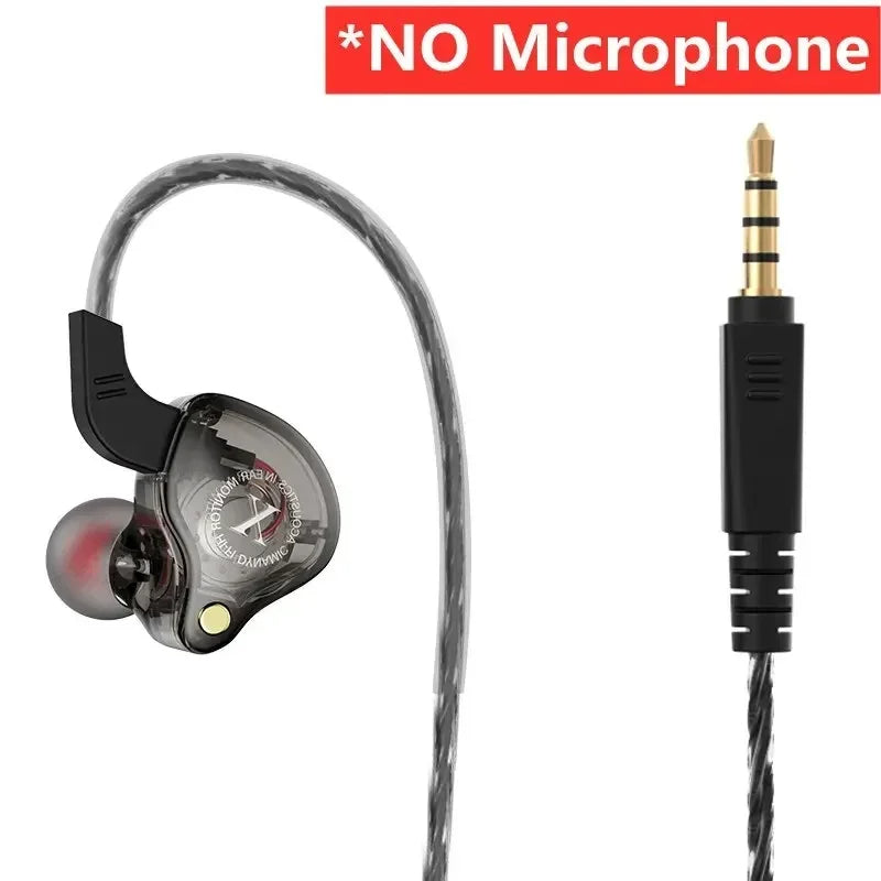 X2 Dynamic Wired In-Ear Earphones No Mic HIFI Heavy Bass Earbuds Gaming Headphones