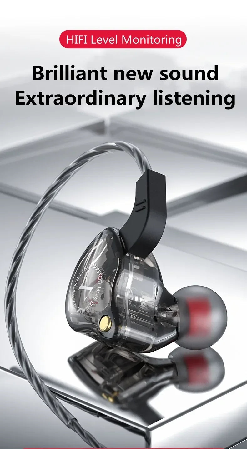 X2 Dynamic Wired In-Ear Earphones No Mic HIFI Heavy Bass Earbuds Gaming Headphones