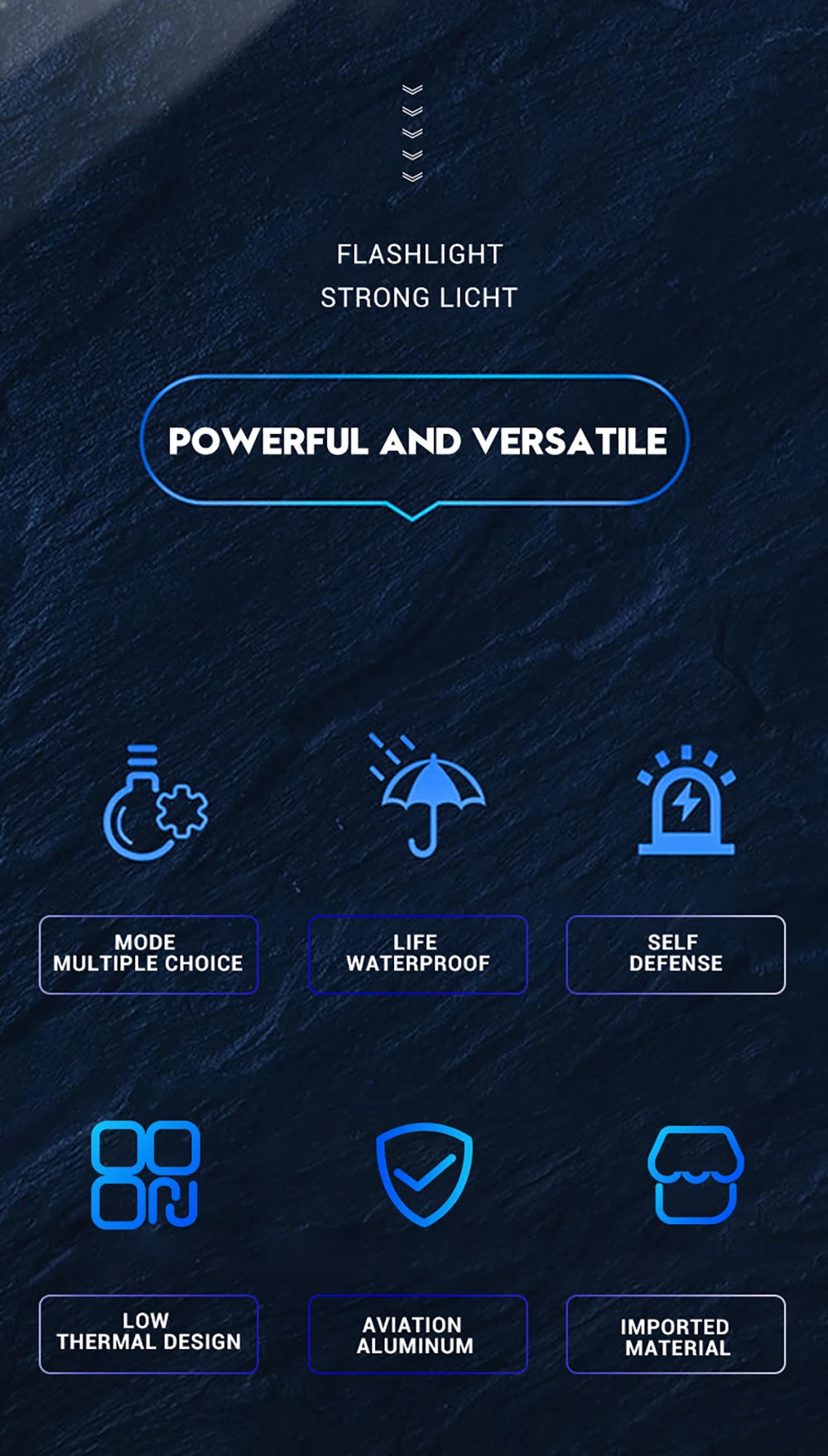 XHP50 Super Bright LED Flashlight – 2300 Lumens, USB Rechargeable, Waterproof, 7 Modes for Camping & Outdoor Adventures
