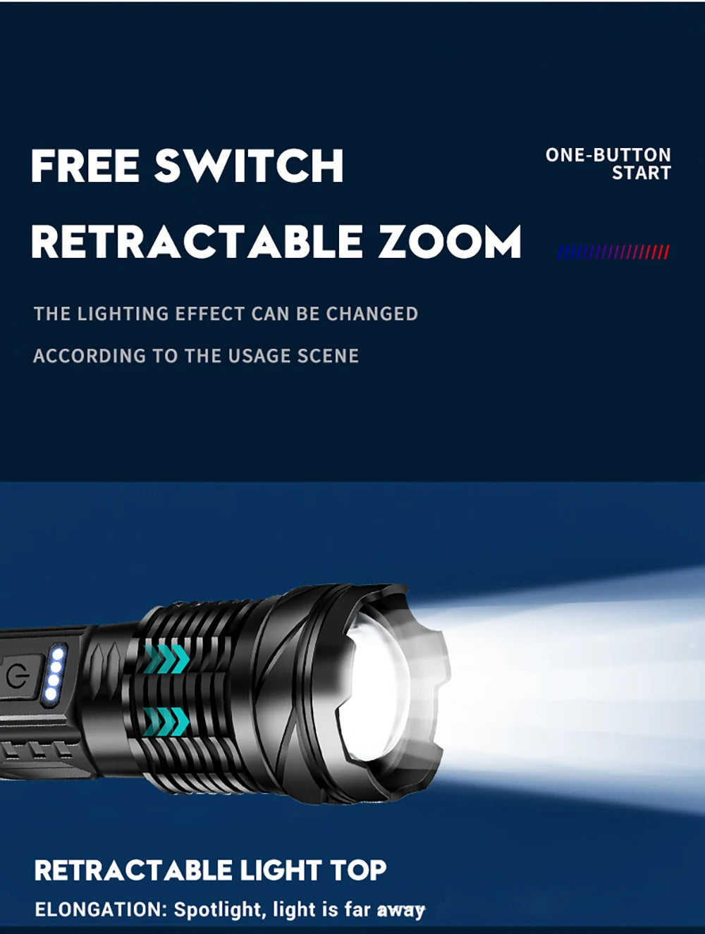 XHP50 Super Bright LED Flashlight – 2300 Lumens, USB Rechargeable, Waterproof, 7 Modes for Camping & Outdoor Adventures