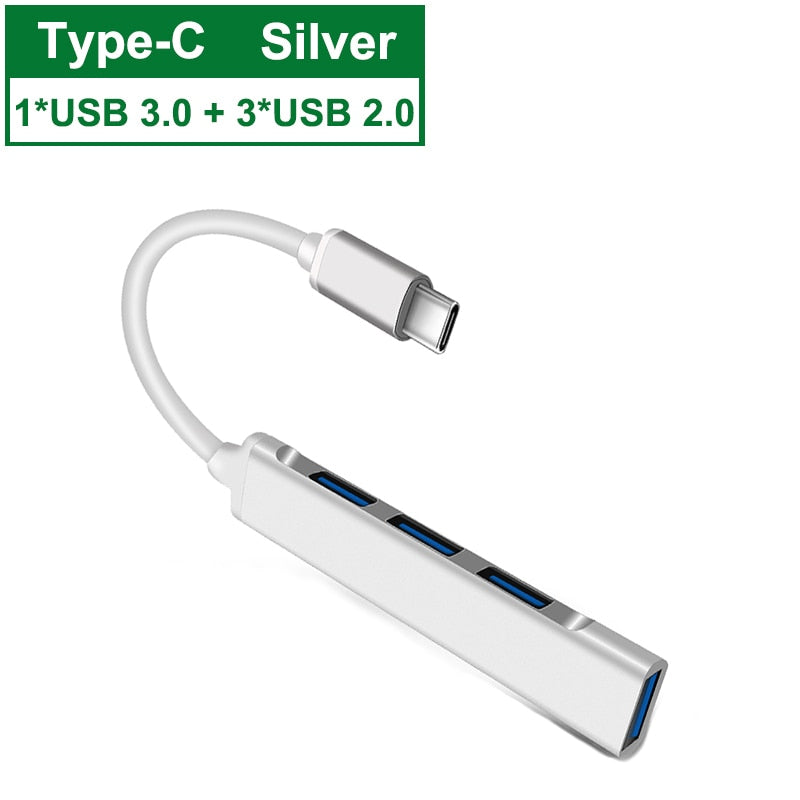 USB C HUB 3.0 Type C 3.1 4 Port Multi Splitter Adapter OTG For PC Computer Accessories