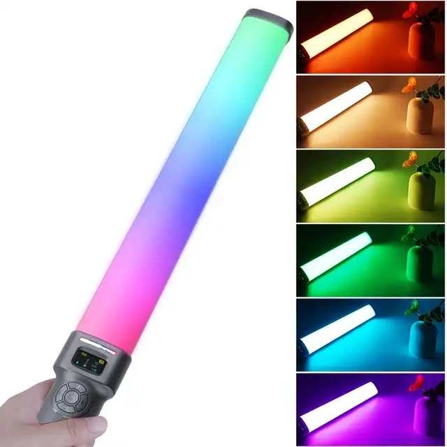 HRIDZ W270RGB 50cm Handheld RGB LED Stick Light – 20W Photography Video Tube Light with 2500K-9000K Adjustable Color Temperature & Rechargeable Battery