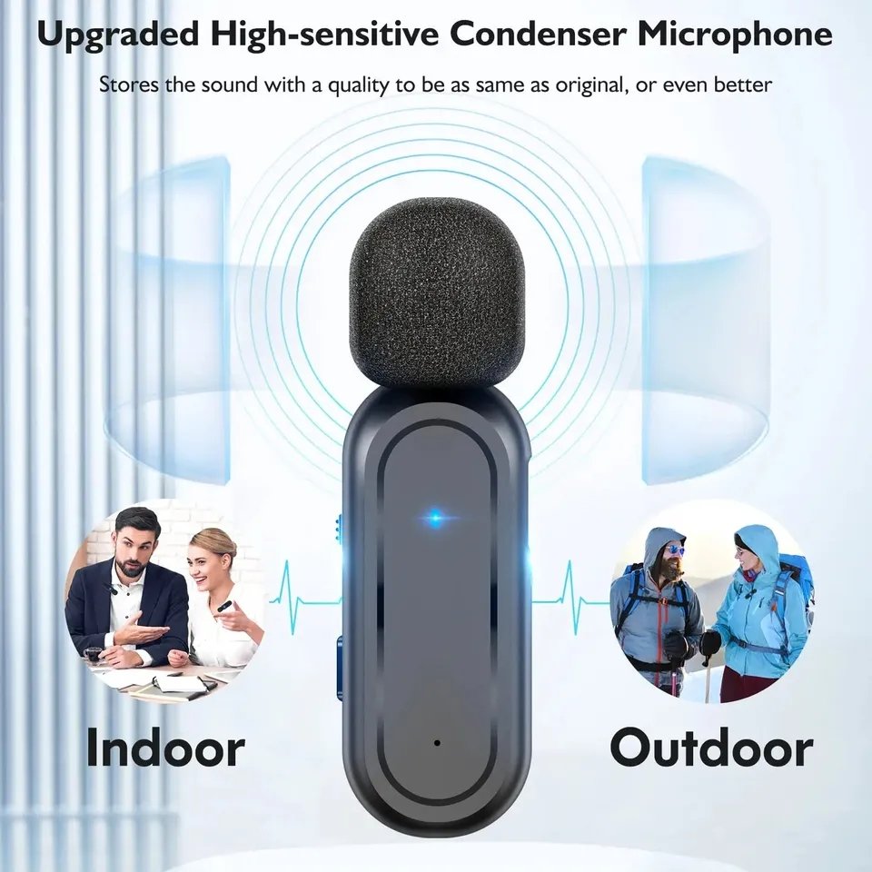 HRIDZ Wireless Lavalier Microphone Lightning Port Mic For iPhone ipad Vlog Live Stream
