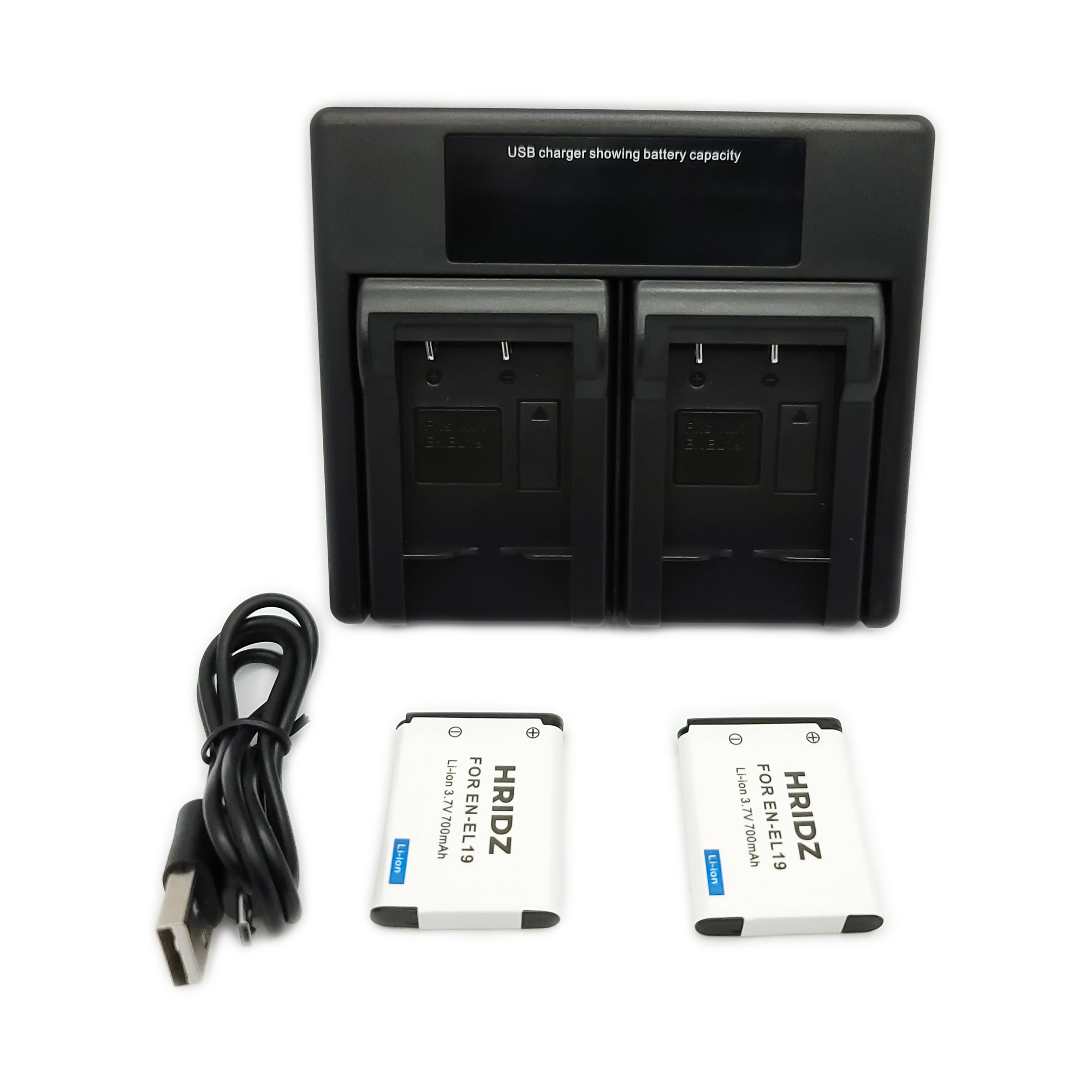 Hridz EN-EL19 Battery and Charger For Nikon Coolpix S4100 S4400 S5200 S5300