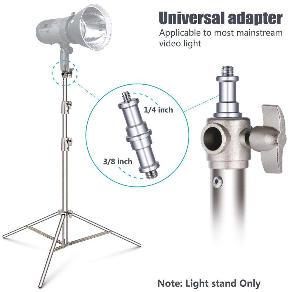 Upto 3Pcs 280cm Stainless Steel Heavy Duty with adapter for Studio Softbox Monolight Photographic Equipment