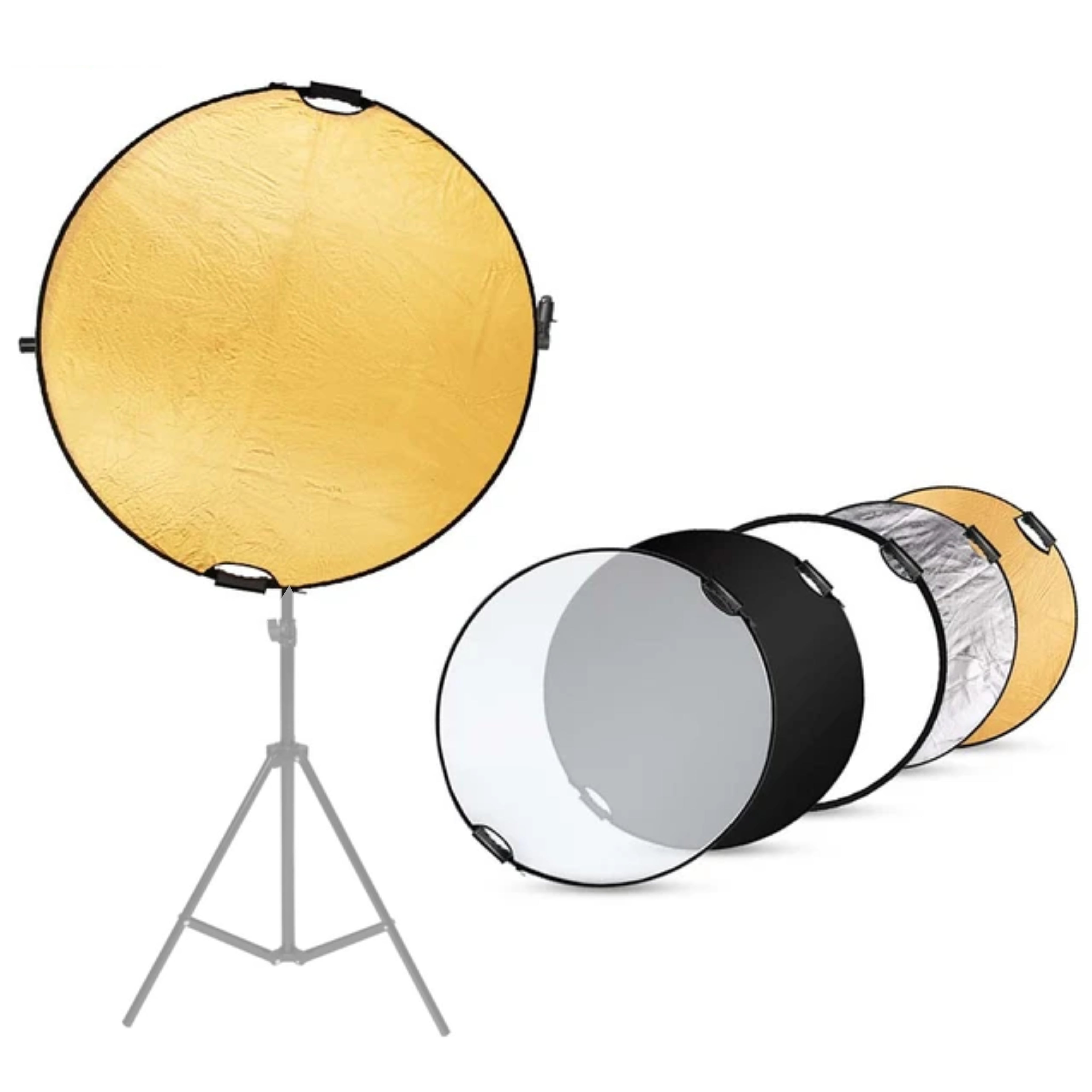 Hridz 110cm 5in1 portable light reflectors with Strong Handle Grip