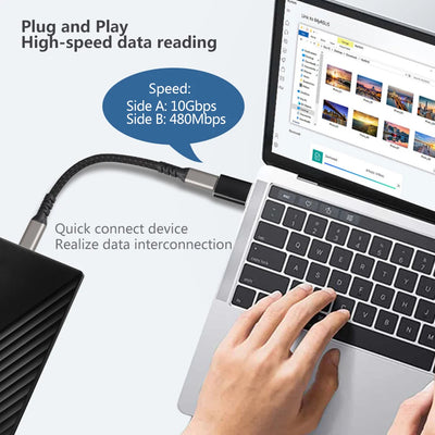 2 Pcs Ultra Fast OTG adapter USB-C to USB-A Converter 10Gbps