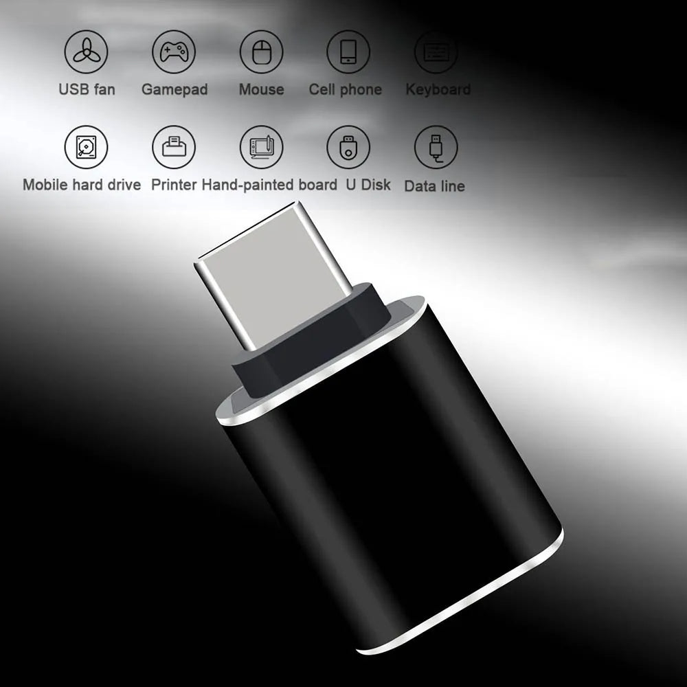 2pcs OTG Adapter USB 3.0 A Female to Type-C Male High-Speed Durable Metal for MacBook Android iPad Pro