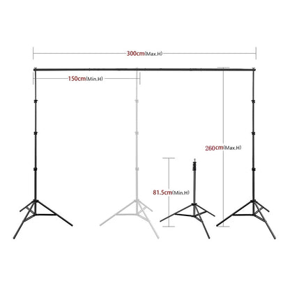 Heavy Duty Backdrop Support System 2.6m*3m for Photography Background Video Studio