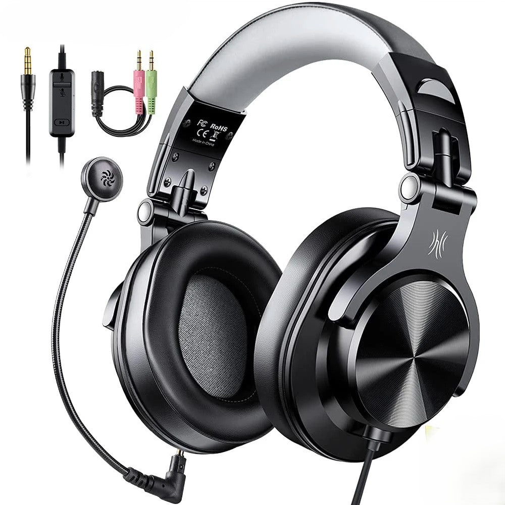 A71D Wired Gaming Headset Gamer Over Ear Hi-Res Audio Headphones With Detachable Microphone