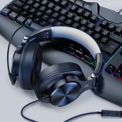 A71D Wired Gaming Headset Gamer Over Ear Hi-Res Audio Headphones With Detachable Microphone