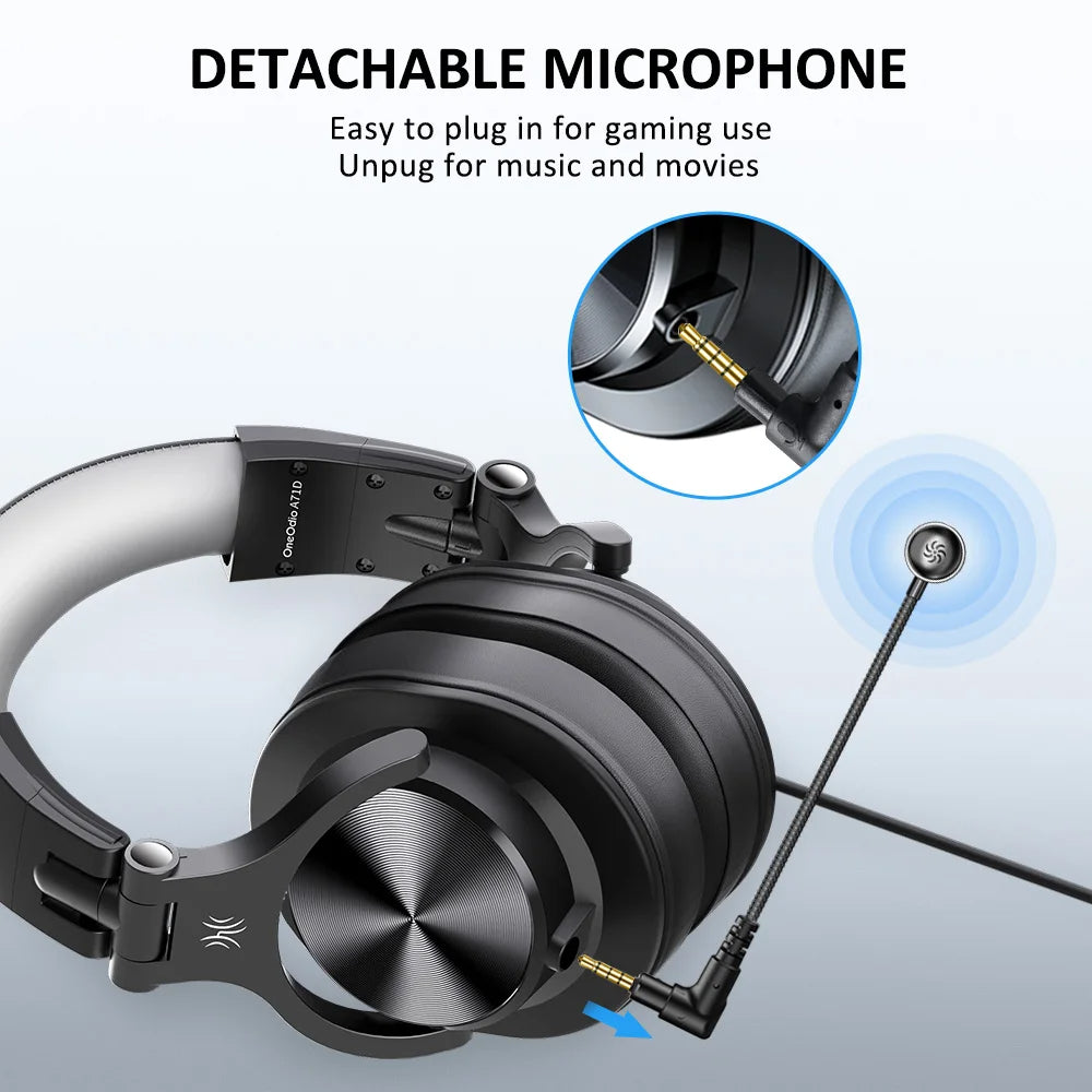 A71D Wired Gaming Headset Gamer Over Ear Hi-Res Audio Headphones With Detachable Microphone