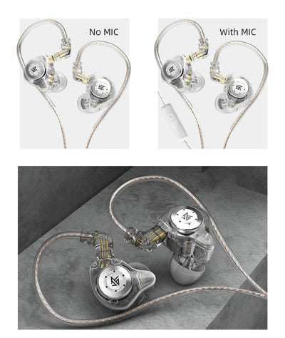EDX PRO In ear monitors Wired Earphones No-Mic IEM HIFI Stereo Bass Music Earbuds IEM