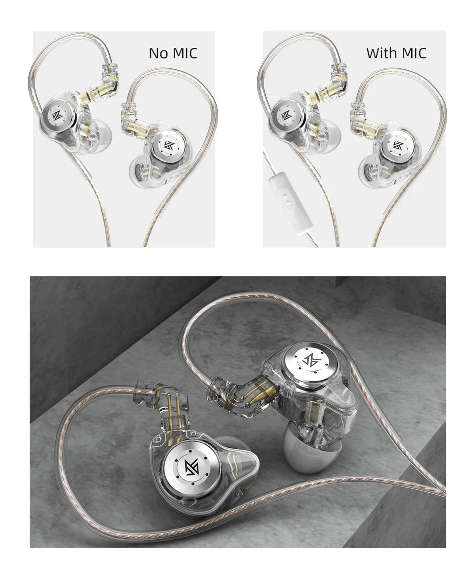 EDX PRO In ear monitors Wired Earphones No-Mic IEM HIFI Stereo Bass Music Earbuds IEM