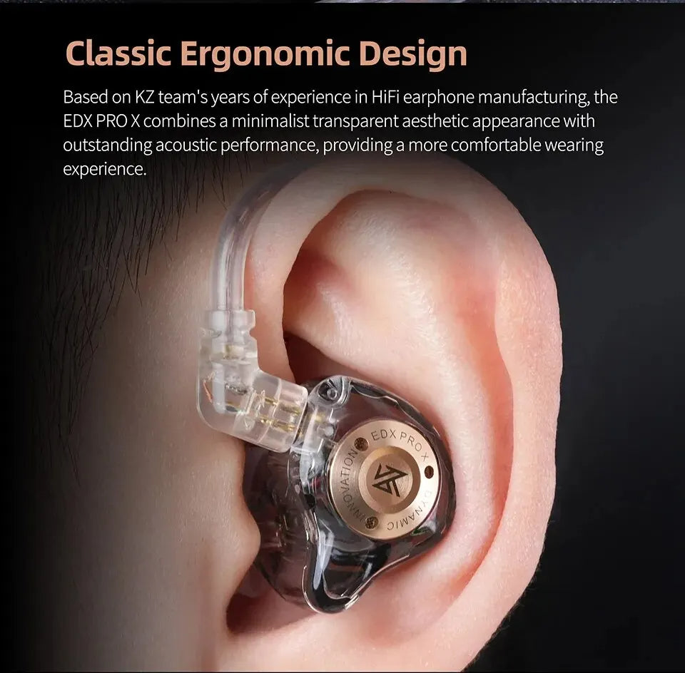 EDX PRO-X Wired IEM Earphones No-Mic HIFI Stereo Bass Music Earbuds In-Ear Sport Headphones