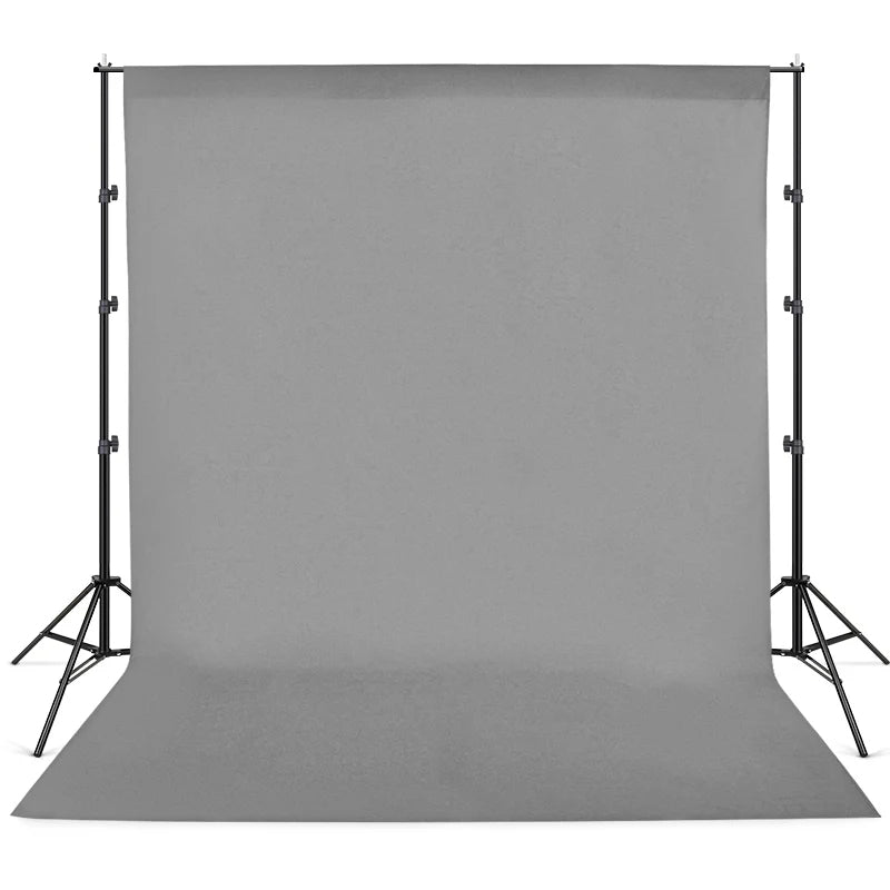 Gray 2Mx3M Hridz Muslin Backdrops for Photography Cloth Screen Photo Background Color Chromakey for Studio Video Wedding Ceremony Home Decoration