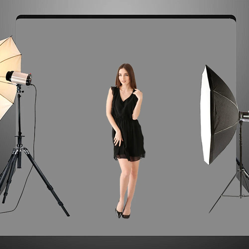 Gray 2Mx3M Hridz Muslin Backdrops for Photography Cloth Screen Photo Background Color Chromakey for Studio Video Wedding Ceremony Home Decoration