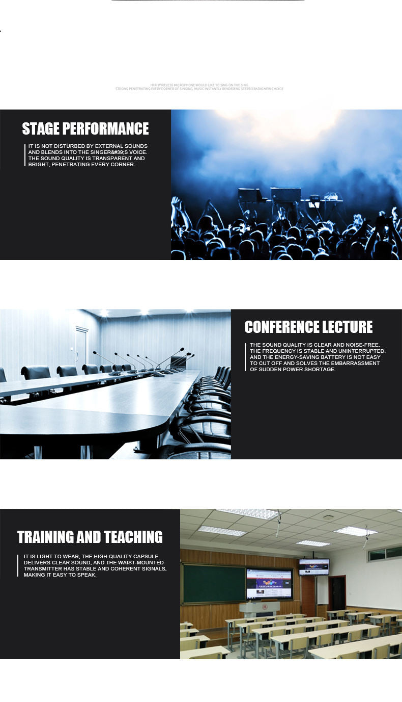 Hridz rechargeable UHF dual channel wireless microphone system for performances, speech teaching