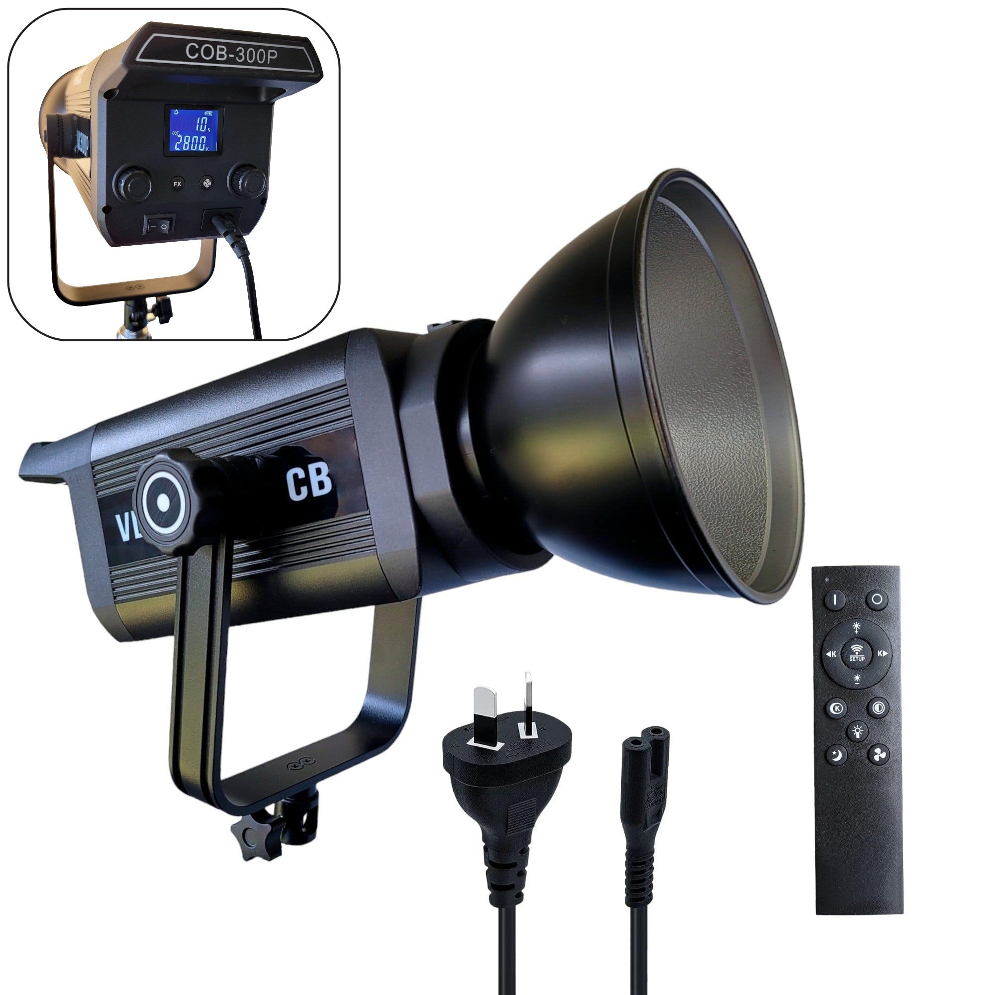HRIDZ 300W LED Video Light Ultra Bright VL300 Bi-Color COB 2800-6800K Bowens