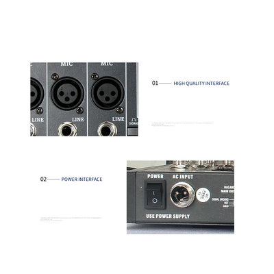 Hridz 16 Channel Professional Audio Mixer - USB Interface, Bluetooth & 48V Phantom Power for Studio, DJ, Karaoke & Live Stage