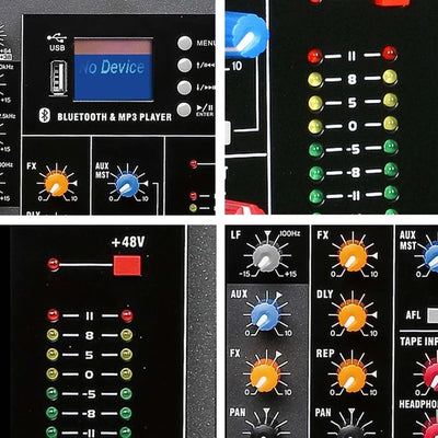 Hridz 16 Channel Professional Audio Mixer - USB Interface, Bluetooth & 48V Phantom Power for Studio, DJ, Karaoke & Live Stage