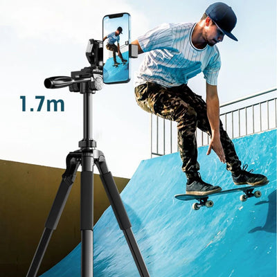 Hridz 175cm Portable Aluminium Alloy Camera Tripod with 3-Way Swivel Pan Head & Carry Bag – Lightweight Travel Tripod for DSLR, Mirrorless & Video Camcorders