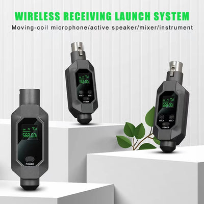 Hridz 2 in 1 Wireless UHF Microphone XLR Converter For Microphone Mixer Speaker Transmitter & Receiver