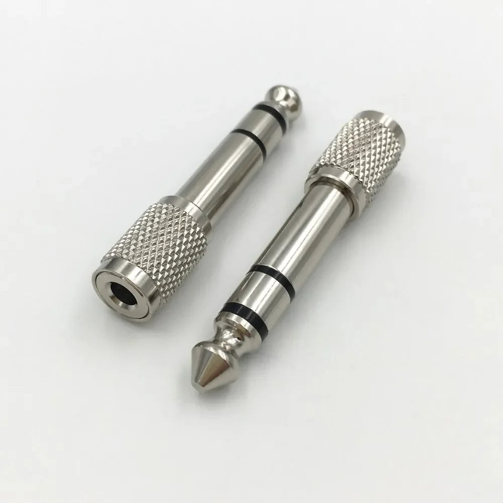 2Pcs Hridz 3.5mm Headphone Stereo to 6.35mm Jack Adapter for Earphone 1/4" Guitar