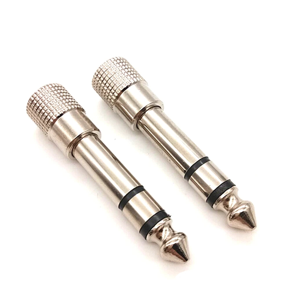 2Pcs Hridz 3.5mm Headphone Stereo to 6.35mm Jack Adapter for Earphone 1/4" Guitar