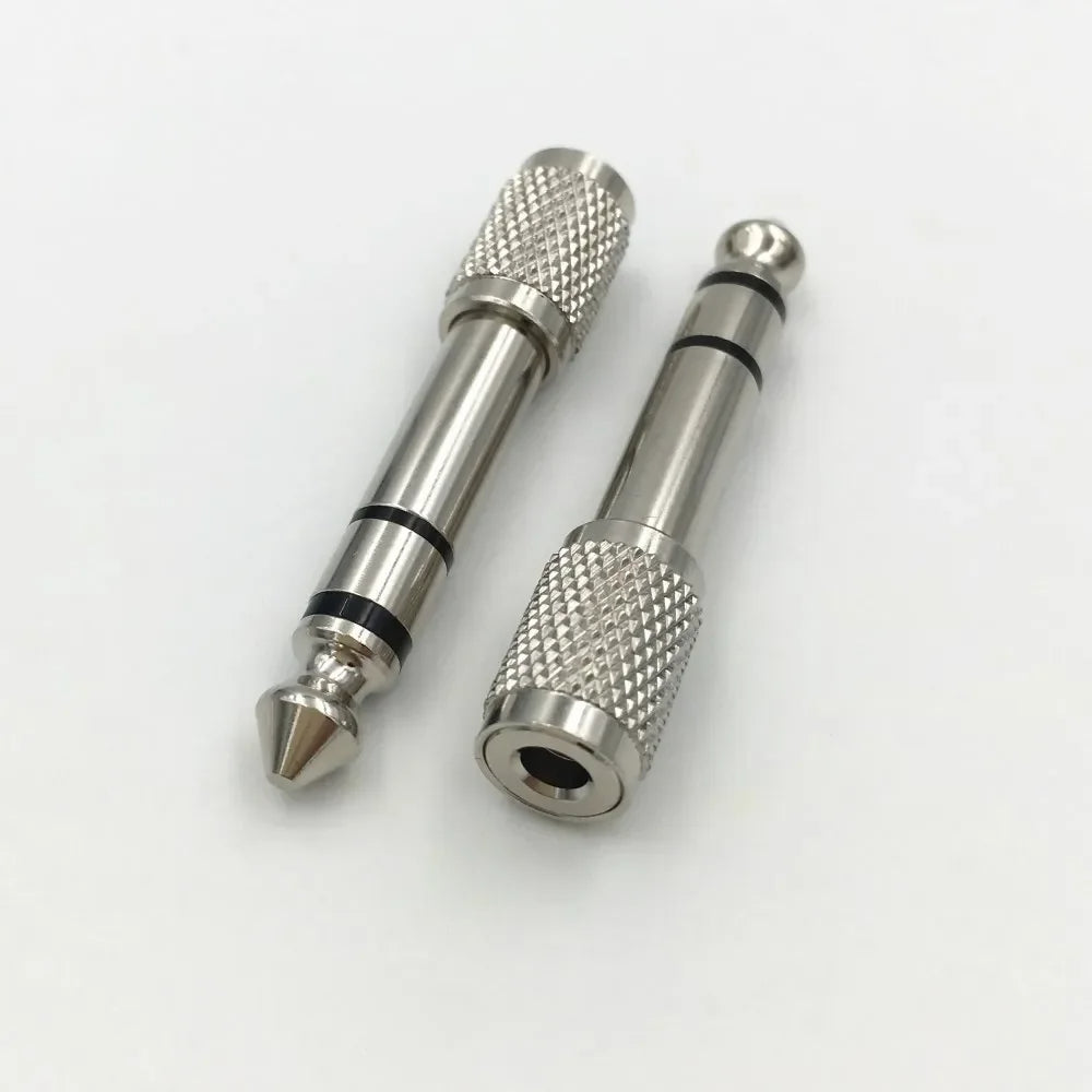 2Pcs Hridz 3.5mm Headphone Stereo to 6.35mm Jack Adapter for Earphone 1/4" Guitar