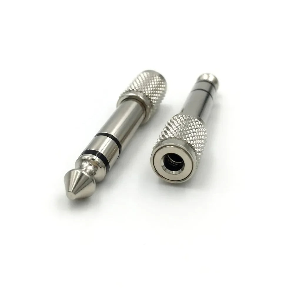 2Pcs Hridz 3.5mm Headphone Stereo to 6.35mm Jack Adapter for Earphone 1/4" Guitar