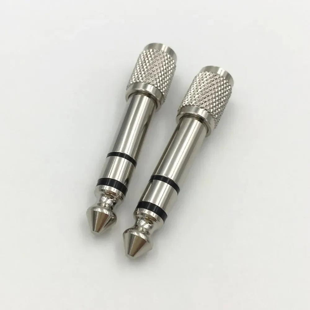 2Pcs Hridz 3.5mm Headphone Stereo to 6.35mm Jack Adapter for Earphone 1/4" Guitar