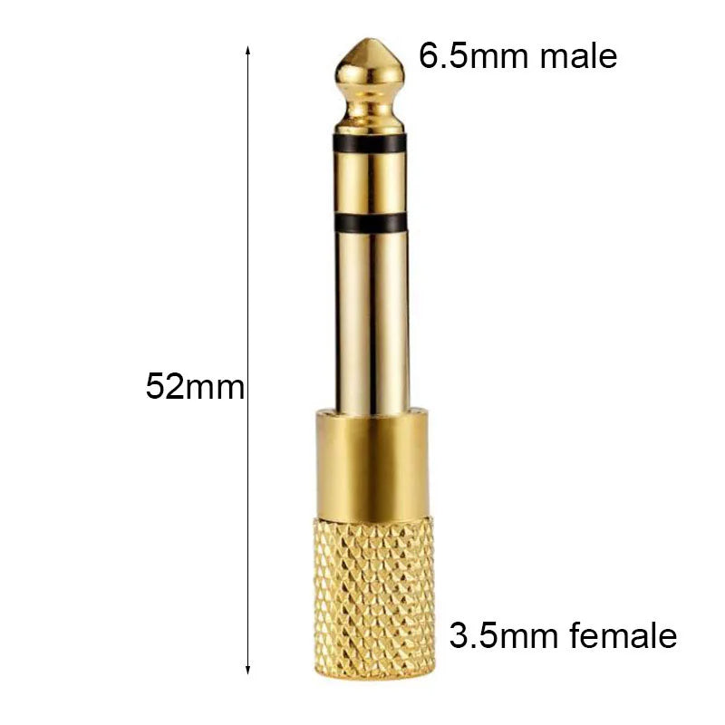 2Pcs Hridz 3.5mm Headphone Stereo to 6.35mm Jack Adapter for Earphone 1/4" Guitar