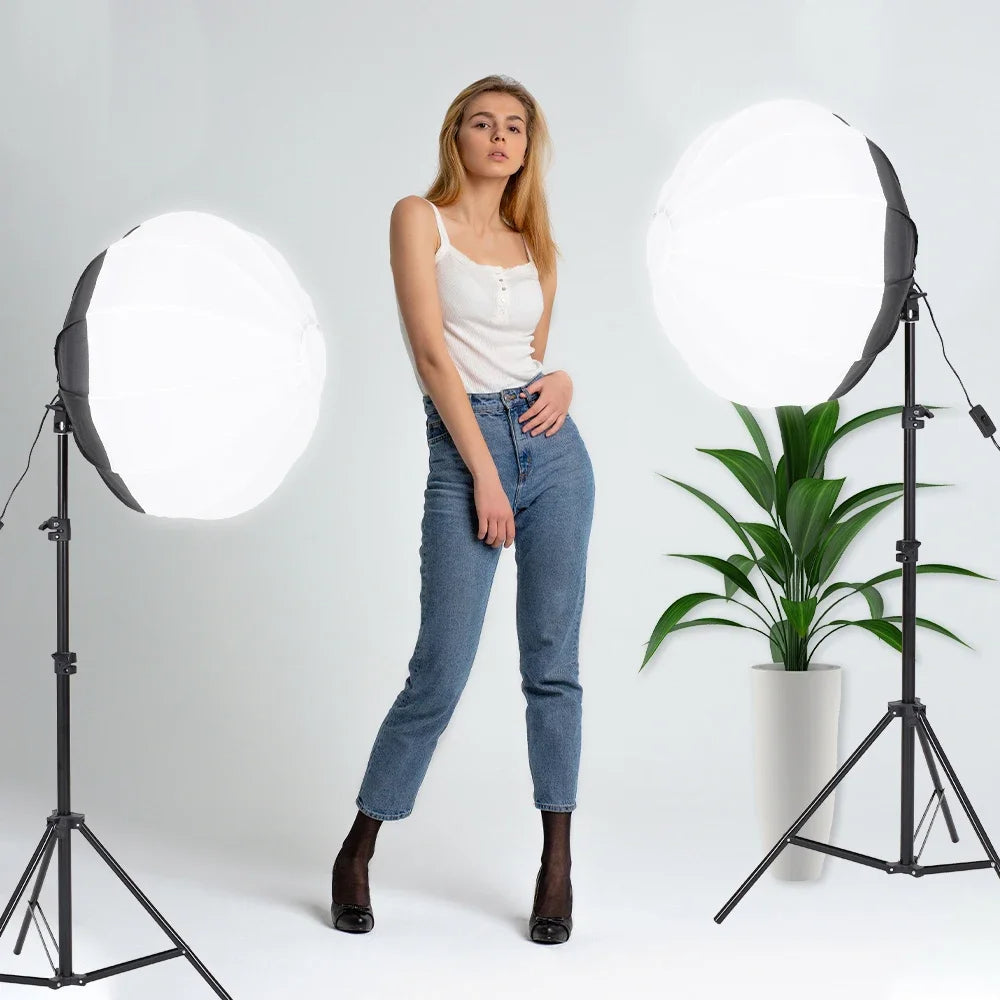Hridz 65cm Globe Lantern Softbox Strong Metal Bowens mount For Video Studio Photography