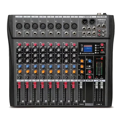 Hridz CT-80S 8 Channel Sound Audio Mixer & UR109 Dual Wireless Microphone Audio Bundle