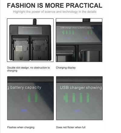 Hridz EN-EL5 Dual Charger For Nikon ENEL5 Battery COOLPIX P80 P90 P5000 P5100 P6000 P3 P4