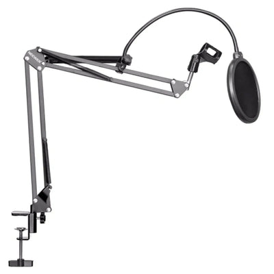 Hridz Professional Black Studio Condenser Microphone for Desk with Sound card