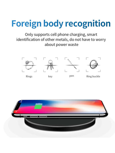 Hridz Ultra Fast Wireless Charger Slim Pad For Samsung Xiaomi Huawei iPhone