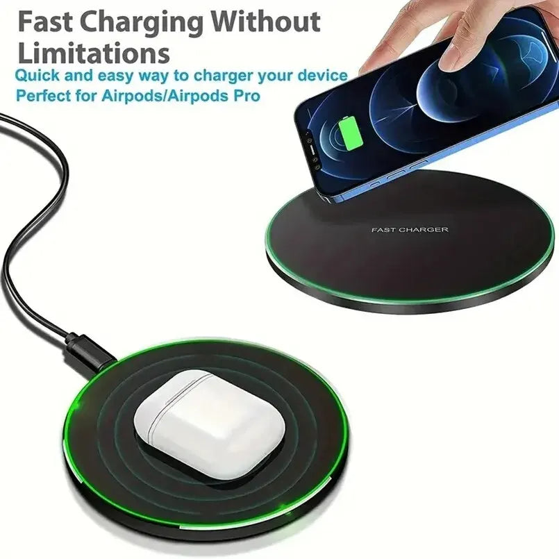 Hridz Ultra Fast Wireless Charger Slim Pad For Samsung Xiaomi Huawei iPhone