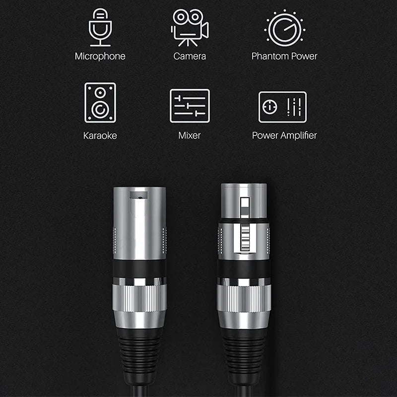 Hridz XLR Audio Cable Male to Female High-Fidelity Sound for Microphones Mixers Speakers & Amplifiers