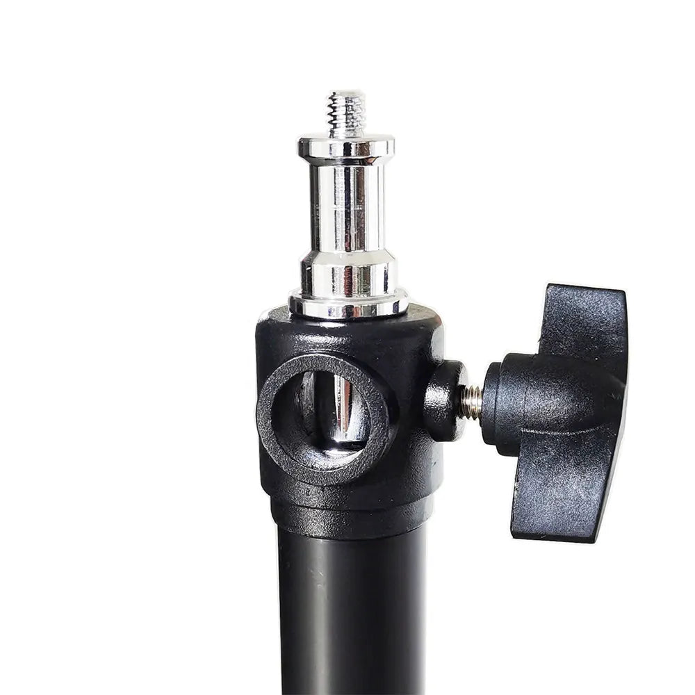 Hridz 280cm Stainless Steel Light Stand Black Colour Heavy Duty with 1/4" to 3/8" Spigot