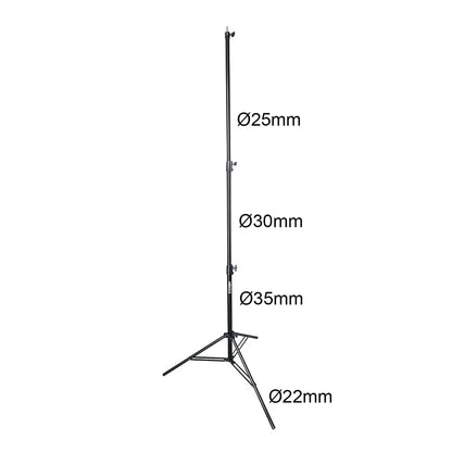 Hridz 280cm Stainless Steel Light Stand Black Colour Heavy Duty with 1/4" to 3/8" Spigot