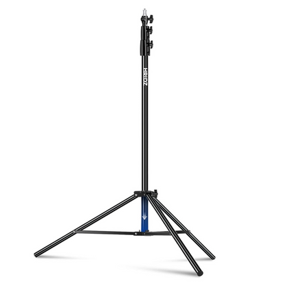 Hridz 2.8m Stainless Steel Light Stand Black Colour Heavy Duty with 1/4" to 3/8" Spigot