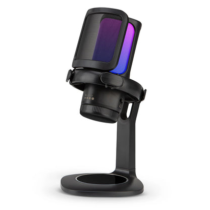 Hridz Gaming USB Microphone – Noise Cancelling Condenser Mic with One-Click Mute & RGB Lights for Streaming, Podcasting, YouTube, Discord, PC, PS5, Mac
