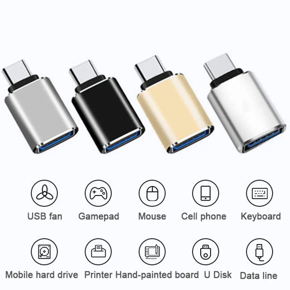 Type C to USB 3.0 OTG Adapter High-Speed Metal Converter for Phone PC Tablet