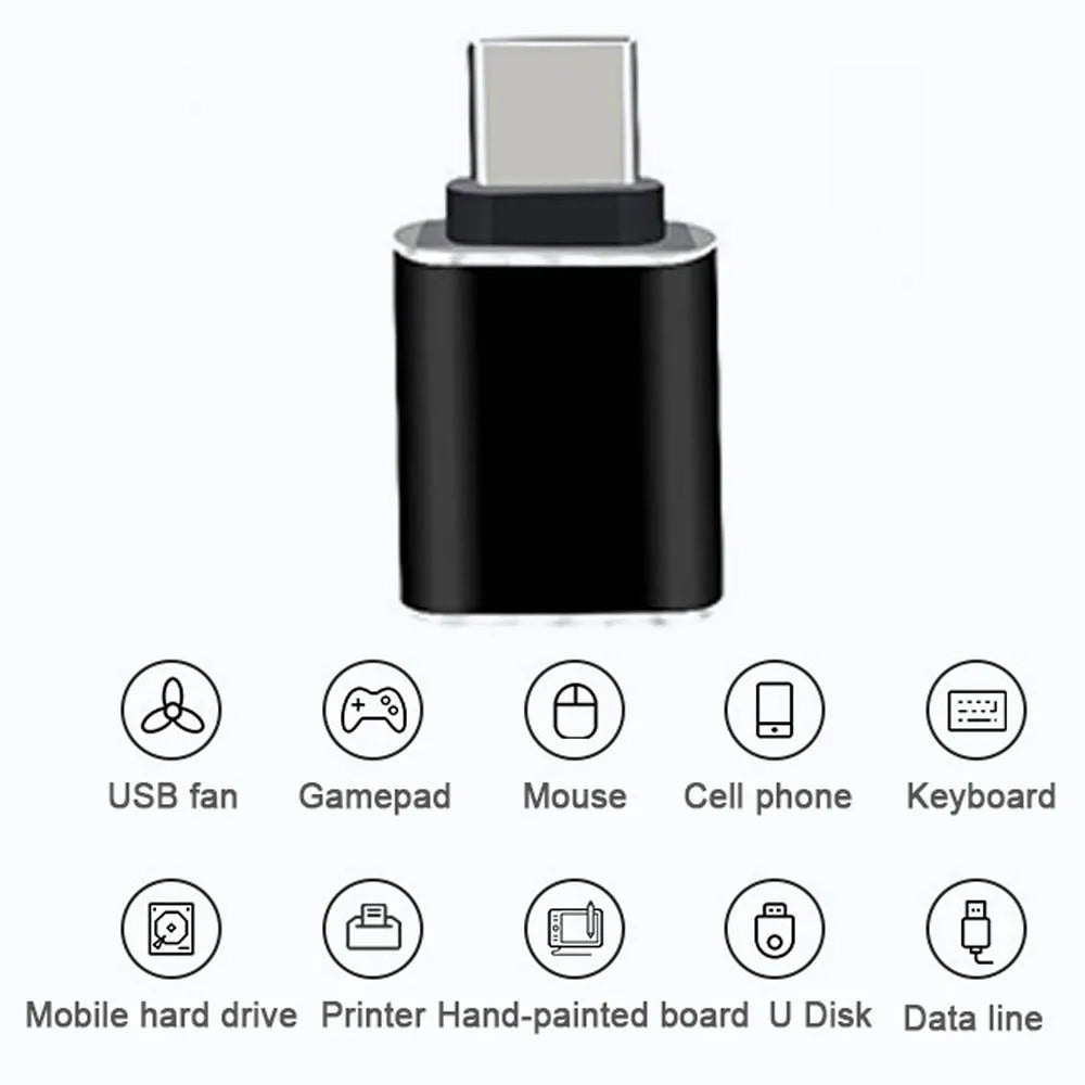 Type C to USB 3.0 OTG Adapter High-Speed Metal Converter for Phone PC Tablet